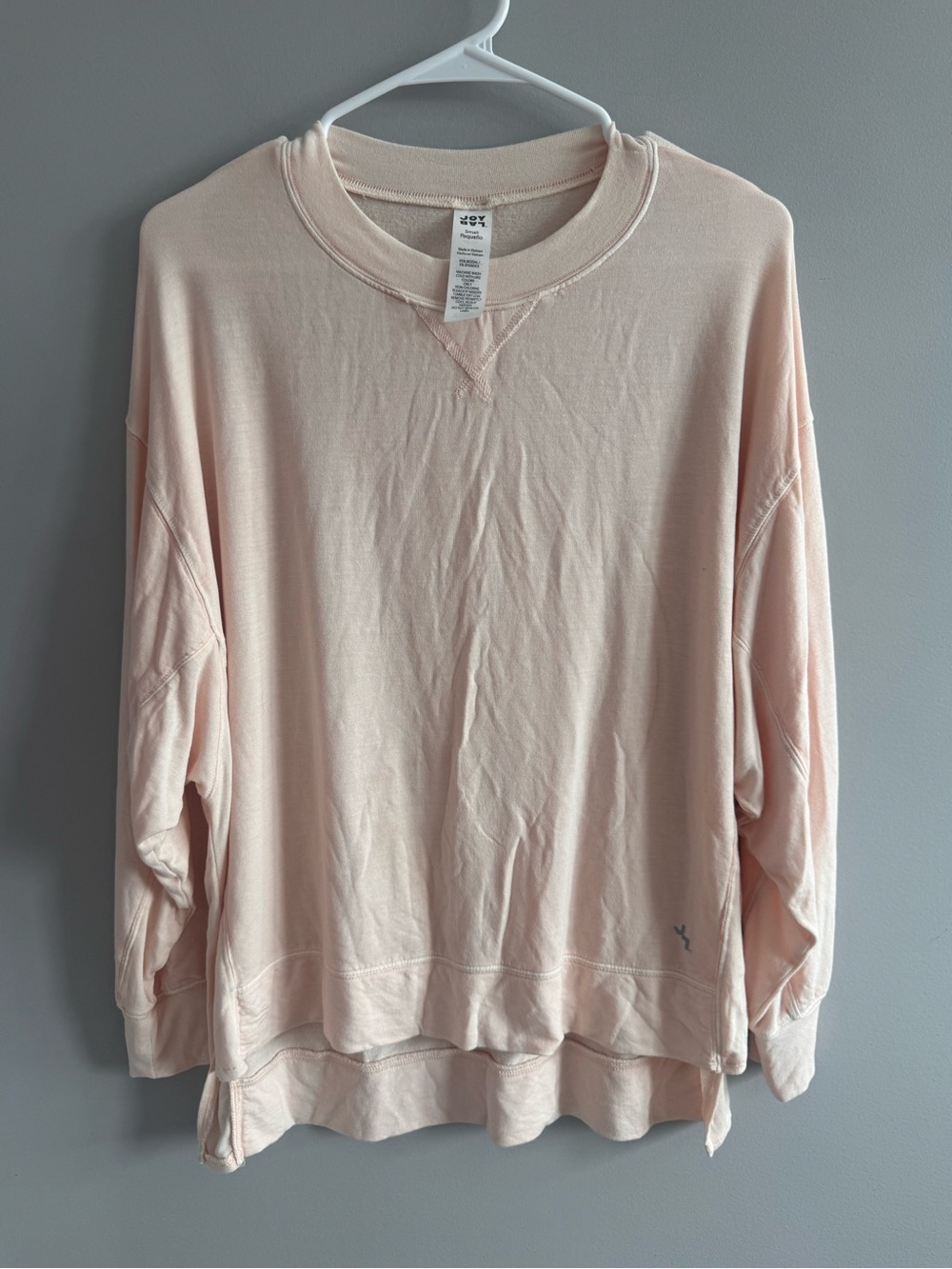 JoyLab Women’s Small Blush Pink Oversized Modal Crewneck Sweatshirt